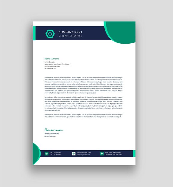 Business letterhead design with free vector