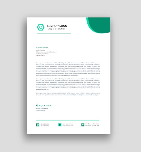 Business letterhead design with free vector