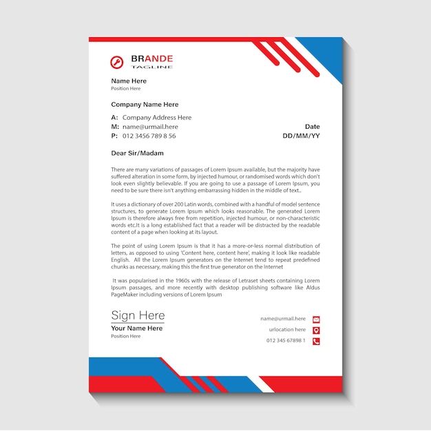 business letterhead design