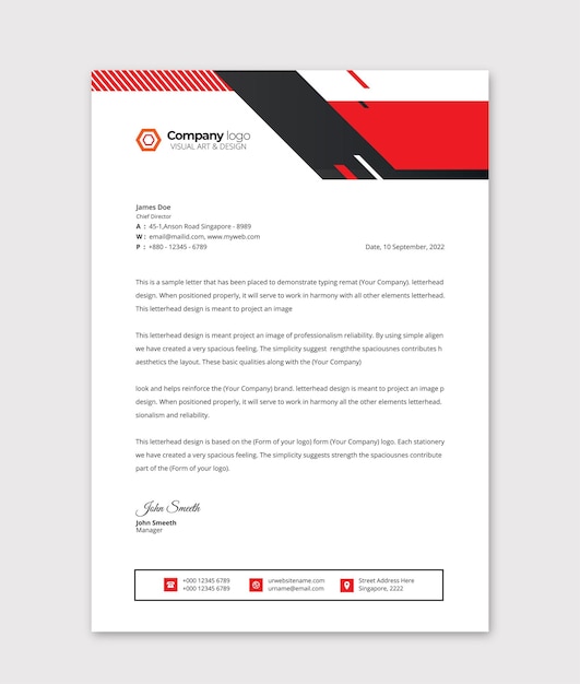 business letterhead design