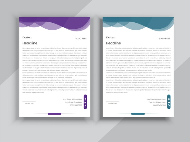 Vector business letterhead design