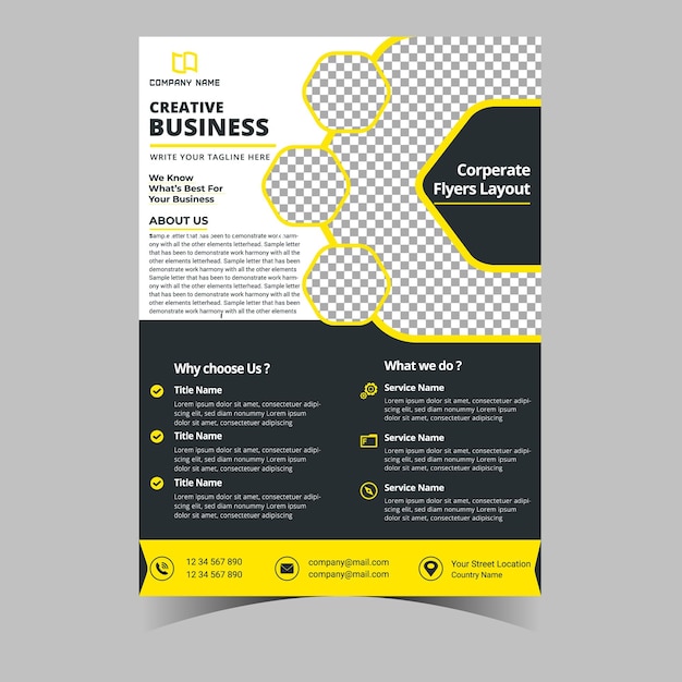 Business letterhead template corporate flyer design