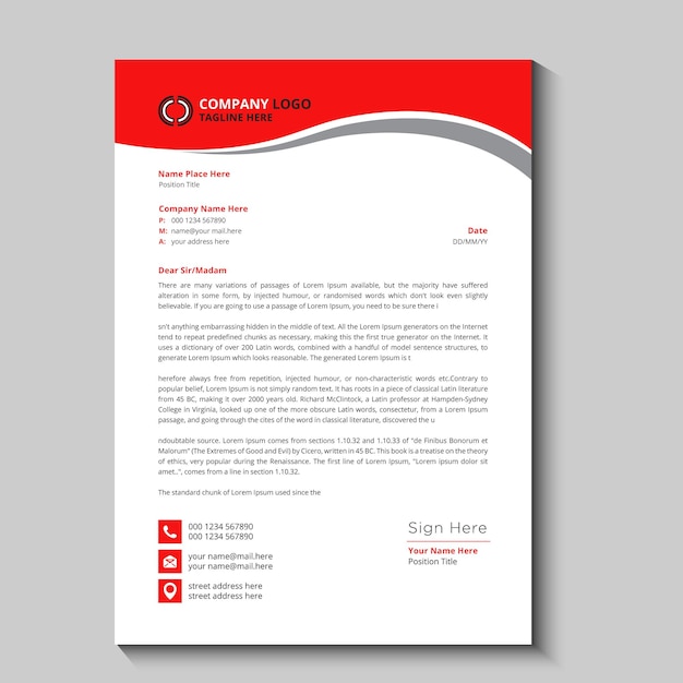 business letterhead template design