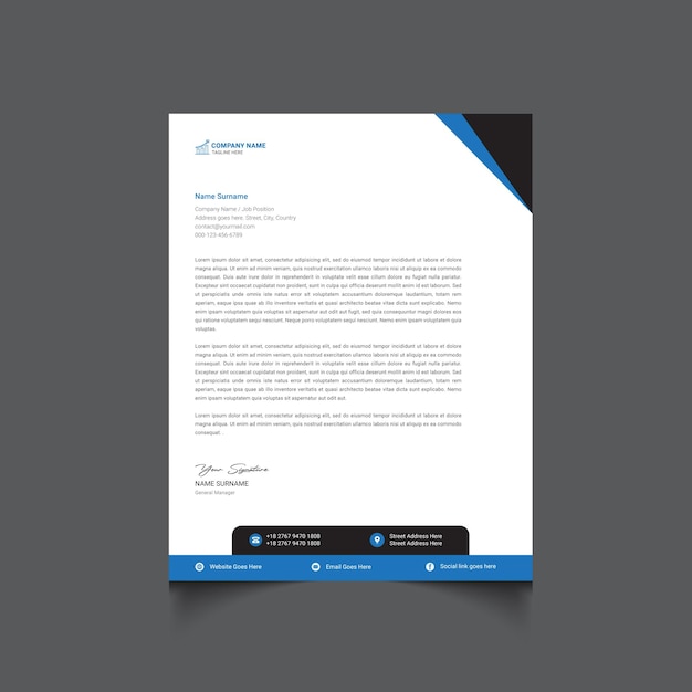 business letterhead template design