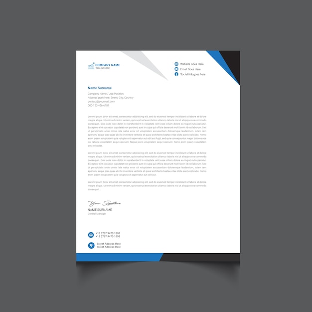 business letterhead template design