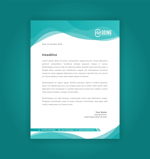 Business letterhead template design