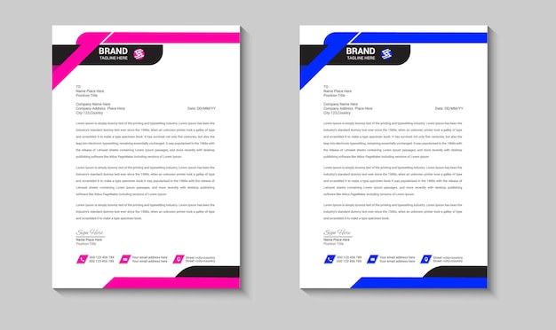 Business letterhead template design