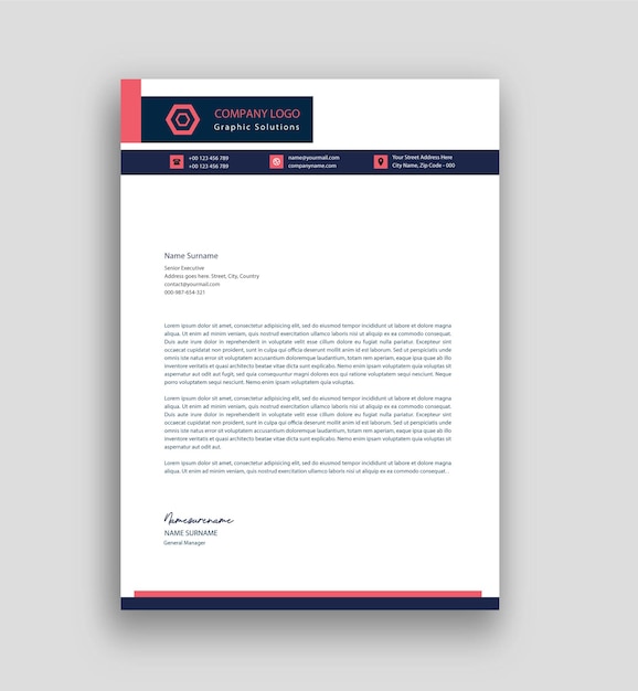 Business letterhead template Free vector