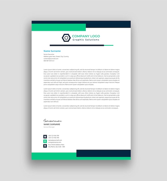 Business letterhead template Premium Vector design