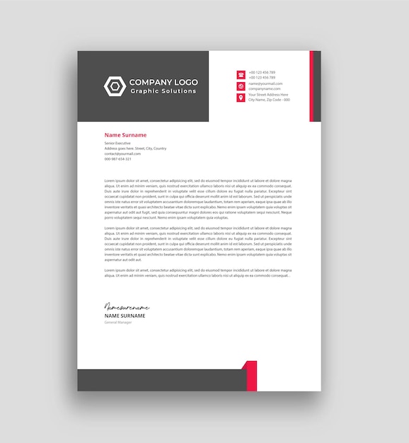 Business letterhead template Premium Vector design