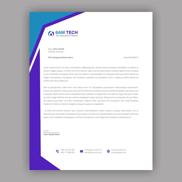 business letterhead template