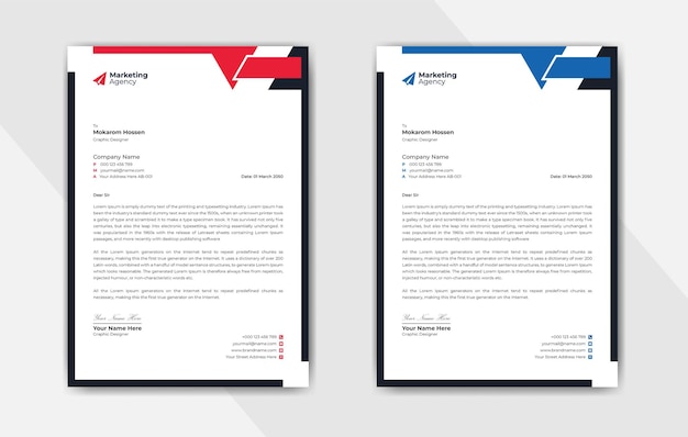 Vector business letterhead template