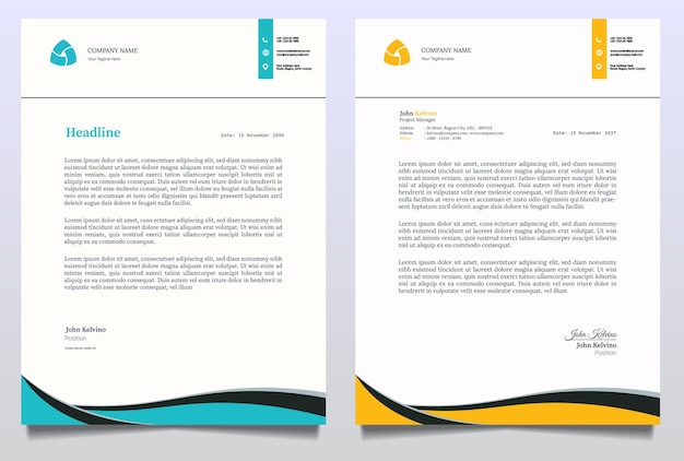 Vector business letterhead template