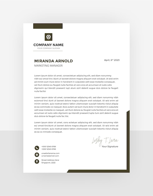 business letterhead template