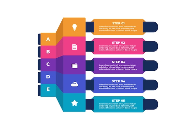 Business List Steps Infographic with Colorful Design