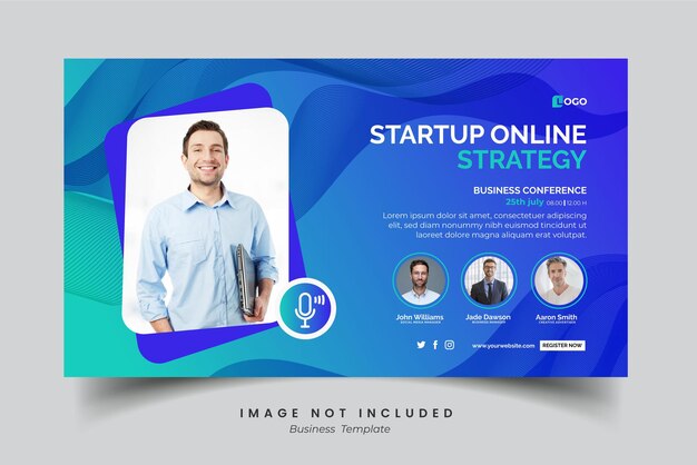 Business live webinar and corporate social media post template