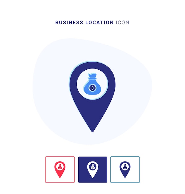 Business location icon logo and vector template
