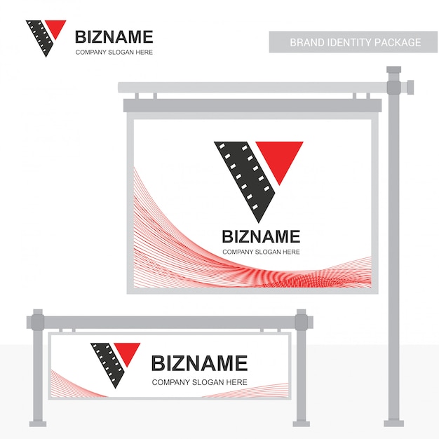 Vector business logo and advert banner design