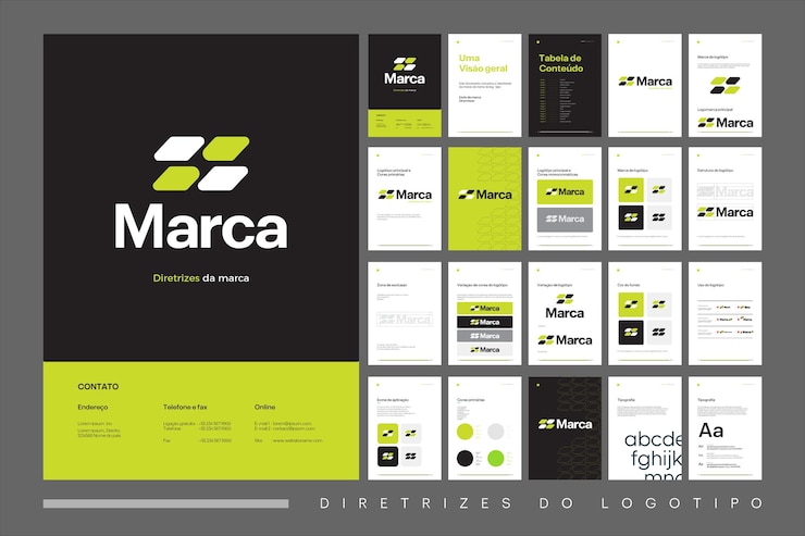 Vector business logo and branding guidebook template