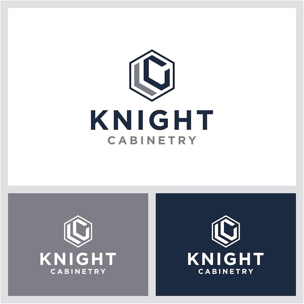 Lettera di progettazione del logo aziendale kc