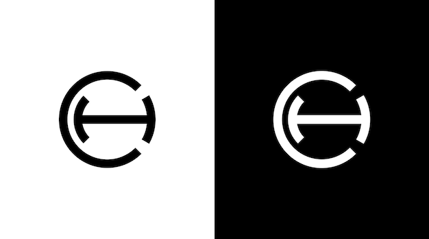 Vector business logo monogram ch brief eerste zwart-wit pictogram illustratie stijl ontwerpsjablonen