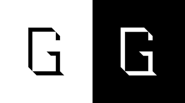 Business logo monogram g letter initial black and white icon illustration style Designs templates