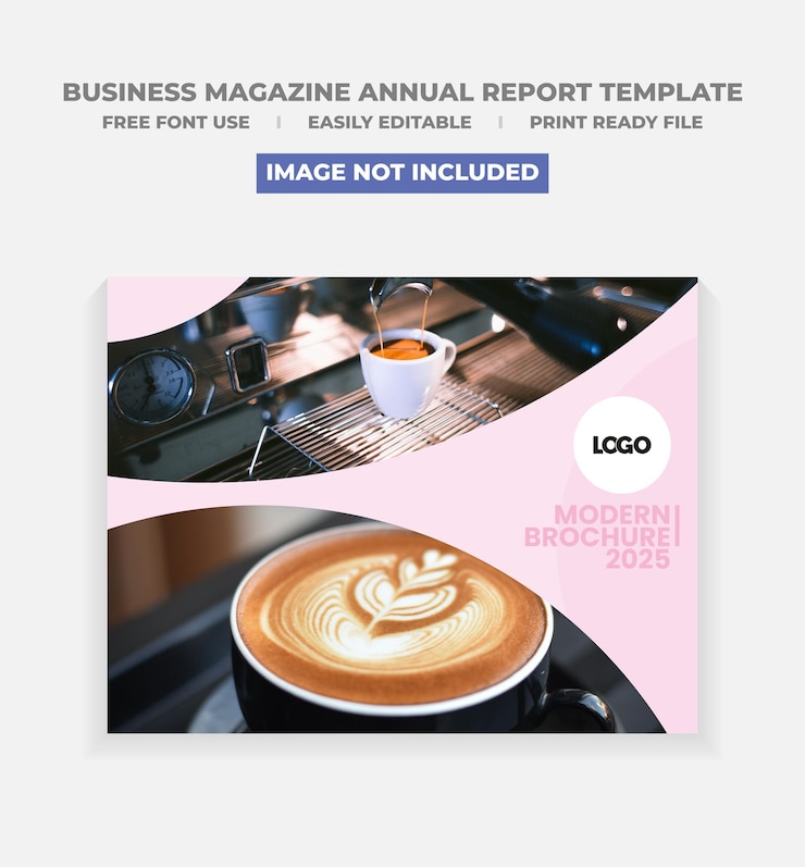 Vector business magazine annual report template
