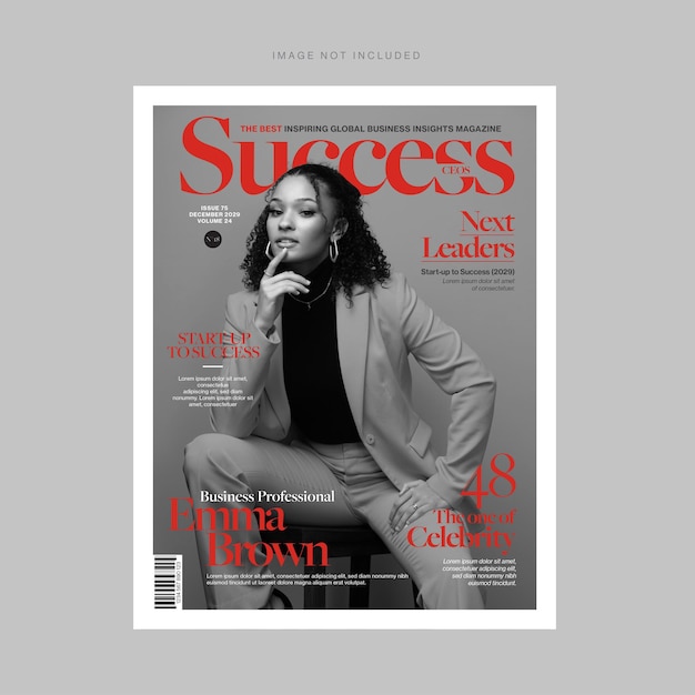 Business magazine cover sjabloon succes ceo in vector eps