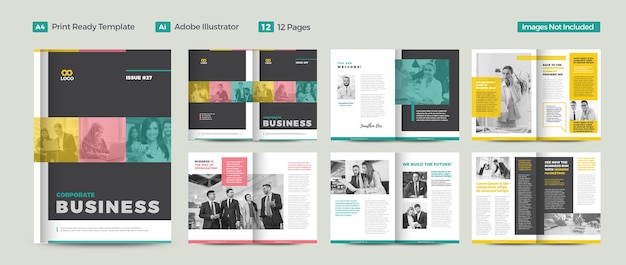 Дизайн бизнес-журнала или редакционный лукбук или макет многоцелевого журнала
