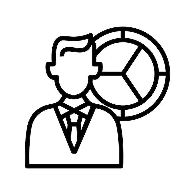 business man analyst vector icon