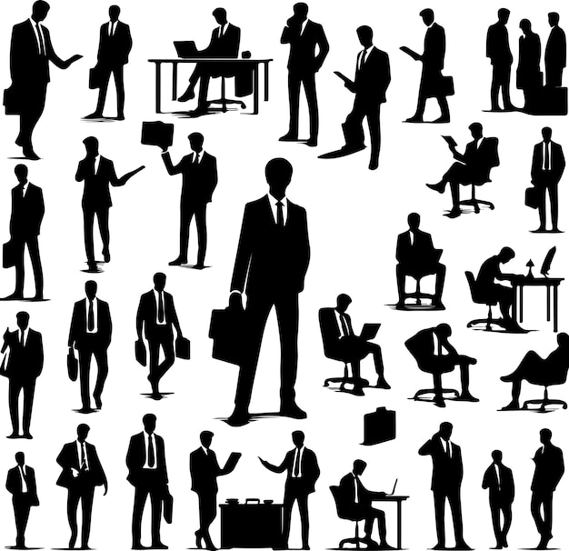 Business Man Business people silhouette set