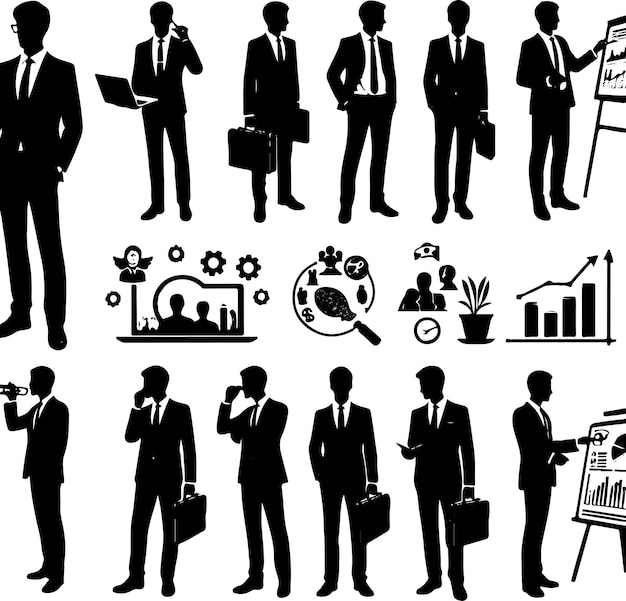 Business Man Business people silhouette set