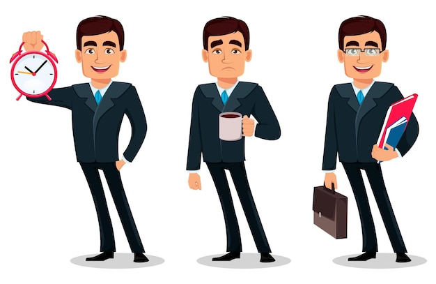 Business man cartoon character in formal suit