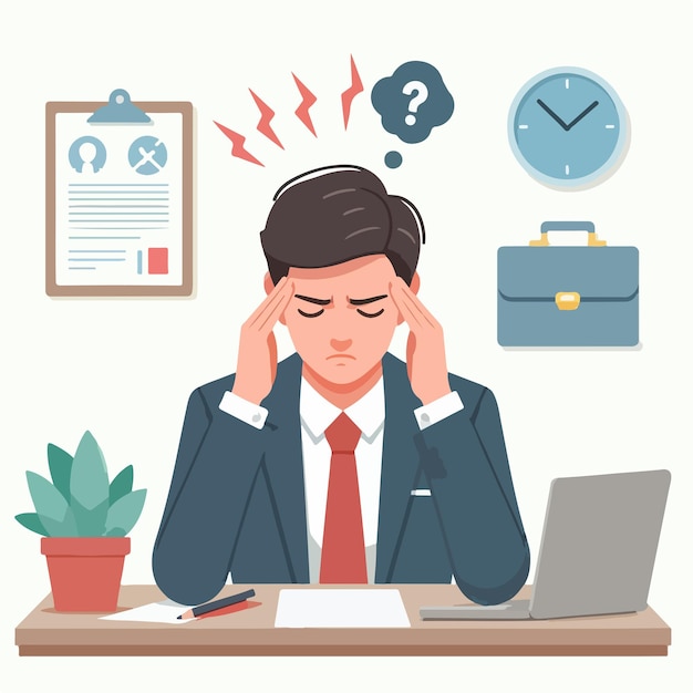 business man character in the office vector