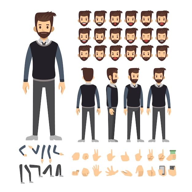 Vector business man character set