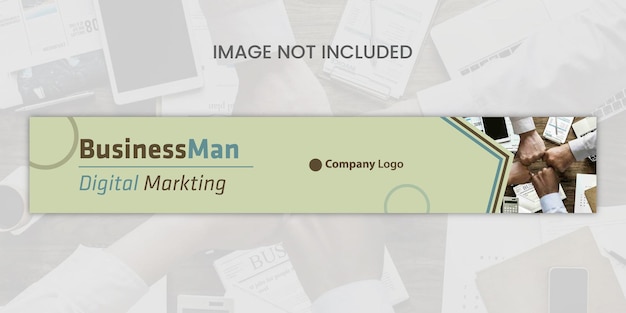 Vector business man digital marking meeting linkedin cover template