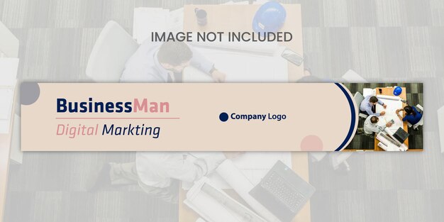 Vector business man digital marking men & women meeting linkedin cover template