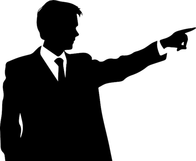 A business man direction with hand vector silhouette 2