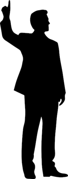 Vector a business man direction with hand vector silhouette 4