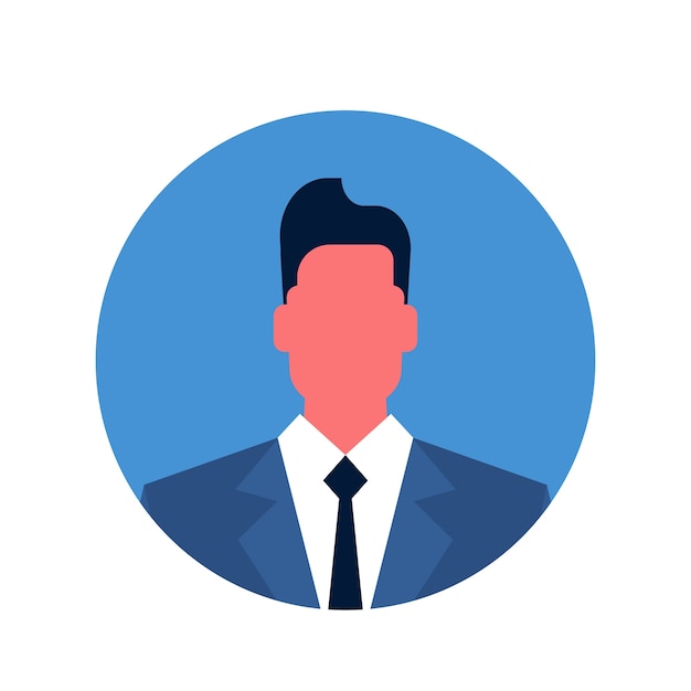 Business Man Face Portrait Icon