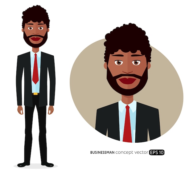 Vector business man flat cartoon vector