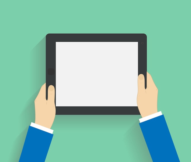business man holds holding tablet computer