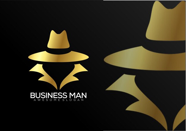 Business man logo ontwerp kleurovergang luxe kleur