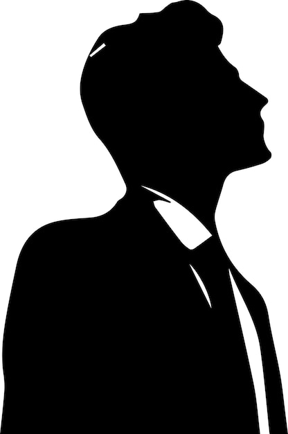 Vector a business man looks up on the sky vector silhouette black color white background 6