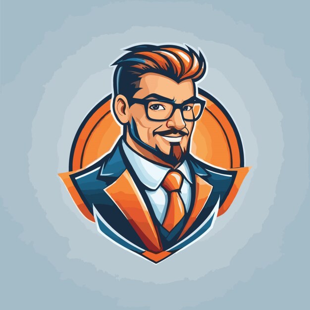 Business man mascot vector on a white background