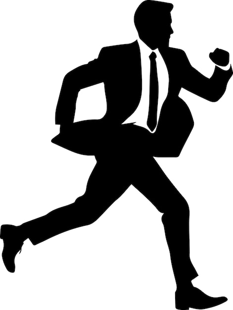 Business man run vector silhouette 7