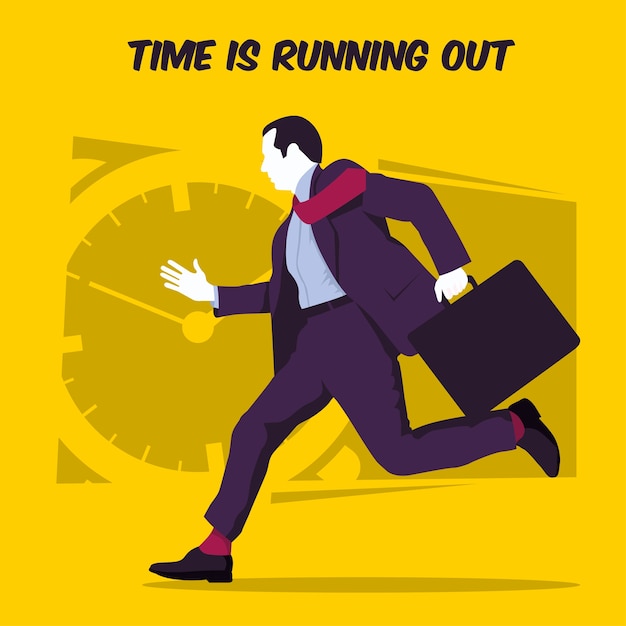 Vector business man running