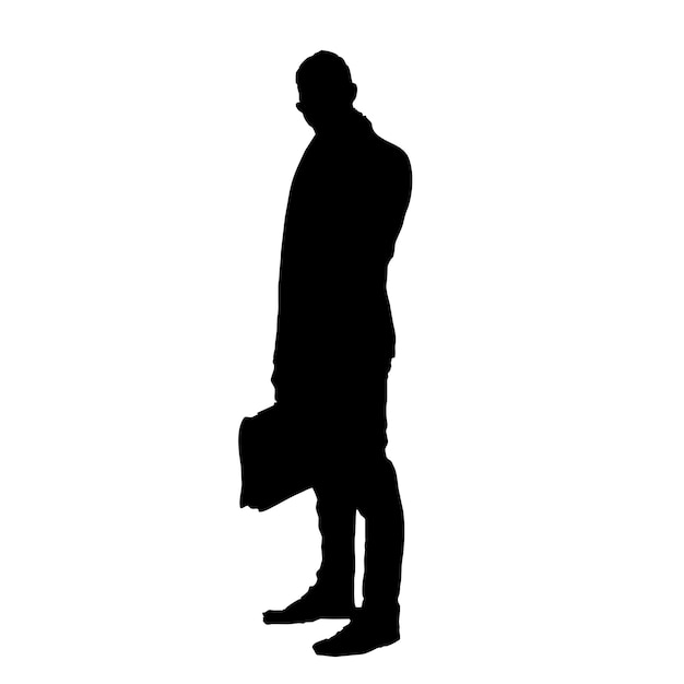 Vector business man silhouette on white background isolated vector