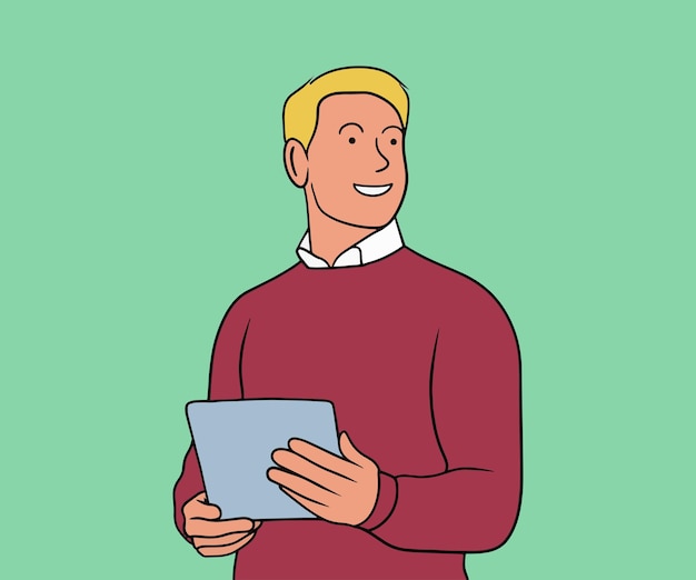 Vector business man smiling illustration