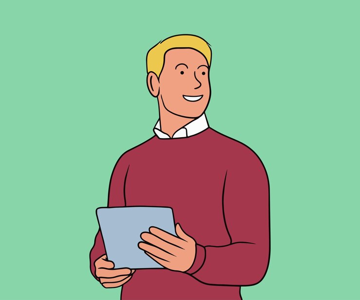 Vector business man smiling illustration